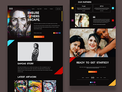 Graffiti Girls color dark theme design graffiti graffiti art interface ui uidesign uxui website