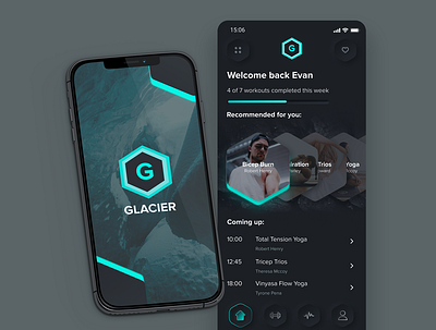 Glacier Fitness app app design design fitness fitness app health ui workout workout app