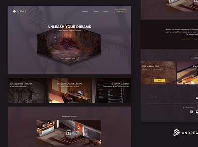 SceneX figma landingpage photoshop uidesign webdeisgn webdesign