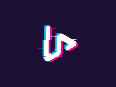 Glitch video logo design