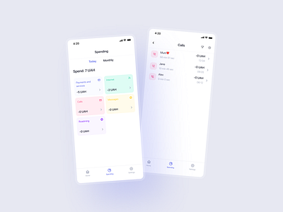 Mobile operator app expense iphone 11 pro mobile operator app spending ui ux