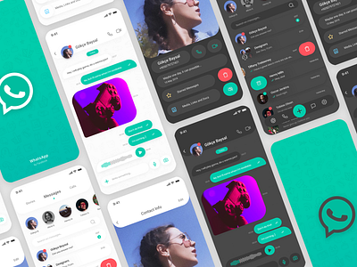 Whatsapp Redesign app appdesign chat chat app dark mode dark theme design illustraion mobile mobile app redesign ui ui ux website whatsapp