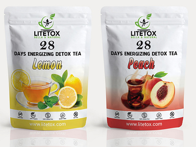 Detox tea bag design brand identity cbd oil label coffee design detox tea drink foil bag food bag food pouchbag design graphic design label label design mylar bag pouch product label sticker design suppliment label tea bag design