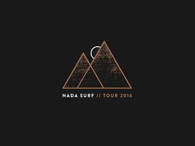 Nada Surf Tour 2016 Design gold indie minimalism moon mountains nada shirt shirtdesign surf tourshirt triangle white