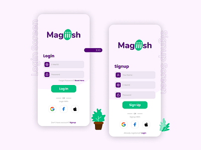 Magiish Login & signup screen