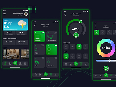 Smart home App UI concept app automation design figma mobile app smart home ui