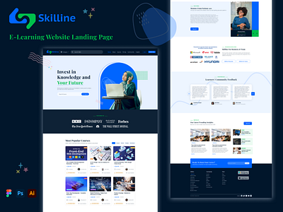 Skilline - eLearning website landing page UI design