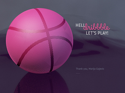 Dribbble First Shot 3d art 3d artwork art ball basketball cinema 4d cinema4d digital dribbble first first post first shot firstshot shot thank you