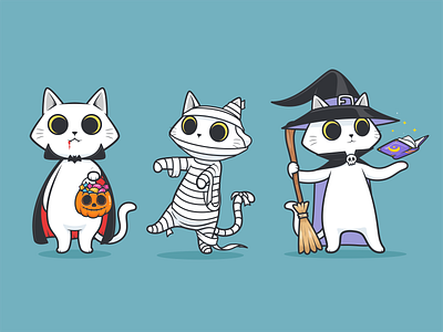 cute cat halloween art art illustration cat halloween cat illustration cat vampire cosplay cute cute illustration design graphic design halloween happy halloween illustration kawaii kawaii illustration mummy mummy illustration trend trend illustration vampire