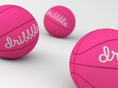 Dribbble Basketballs in 3D 3d basketballs depth of field dribbble dribbble logo pink