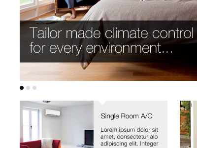 Climate control website black and white simple slideshow ui design user interface design website
