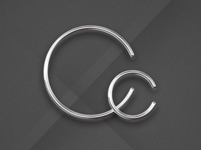 Logo Visual 3d chrome clean logo metal shiny simple