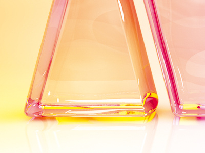 Glass - 3D Render 3d 3d render glass glossy ice illustration pink render shiny yellow