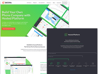 Hosted Platform webpage 2600hz animations communications css design green hosted platform html kazoo software start up tech telco telecom telecommunication telecommunications ui web web design