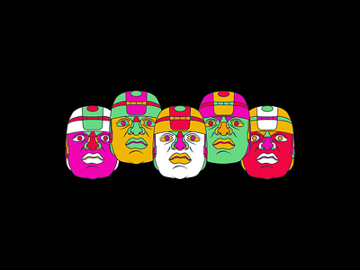 Olmec Heads 1 african african history graphic design graphic designer heads illustration illustration designer illustrator jay yoder design mexico mexico colors mexico history olmec olmec design olmec heads olmecs statue statue heads