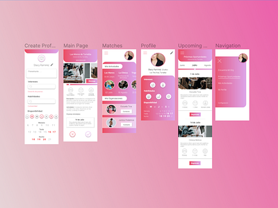 Tinder for Volunteering app design minimal ui ux