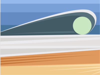 Beach + Wave design illustration minimal