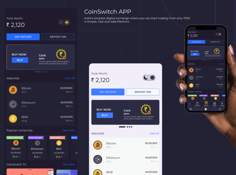 CoinSwitch Kuber by Saurabh kumar on Dribbble