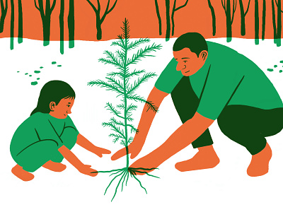 Christmas: Let's plant a tree, not buy a tree. christmas digitalart illustration xmas
