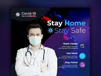 Medical health banner about coronavirus, social media Instagram branding coronavirus covid 19 creative design gradient modern new popular premium psd design recent social media banner social media design social media post design square flyer template unique