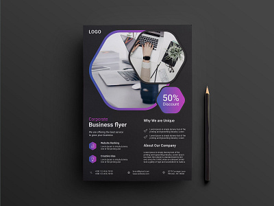 Corporate business flyer poster template with gradient color a4 corporate creative education flyer layout leaflet modern new page popular poster publication recent template unique