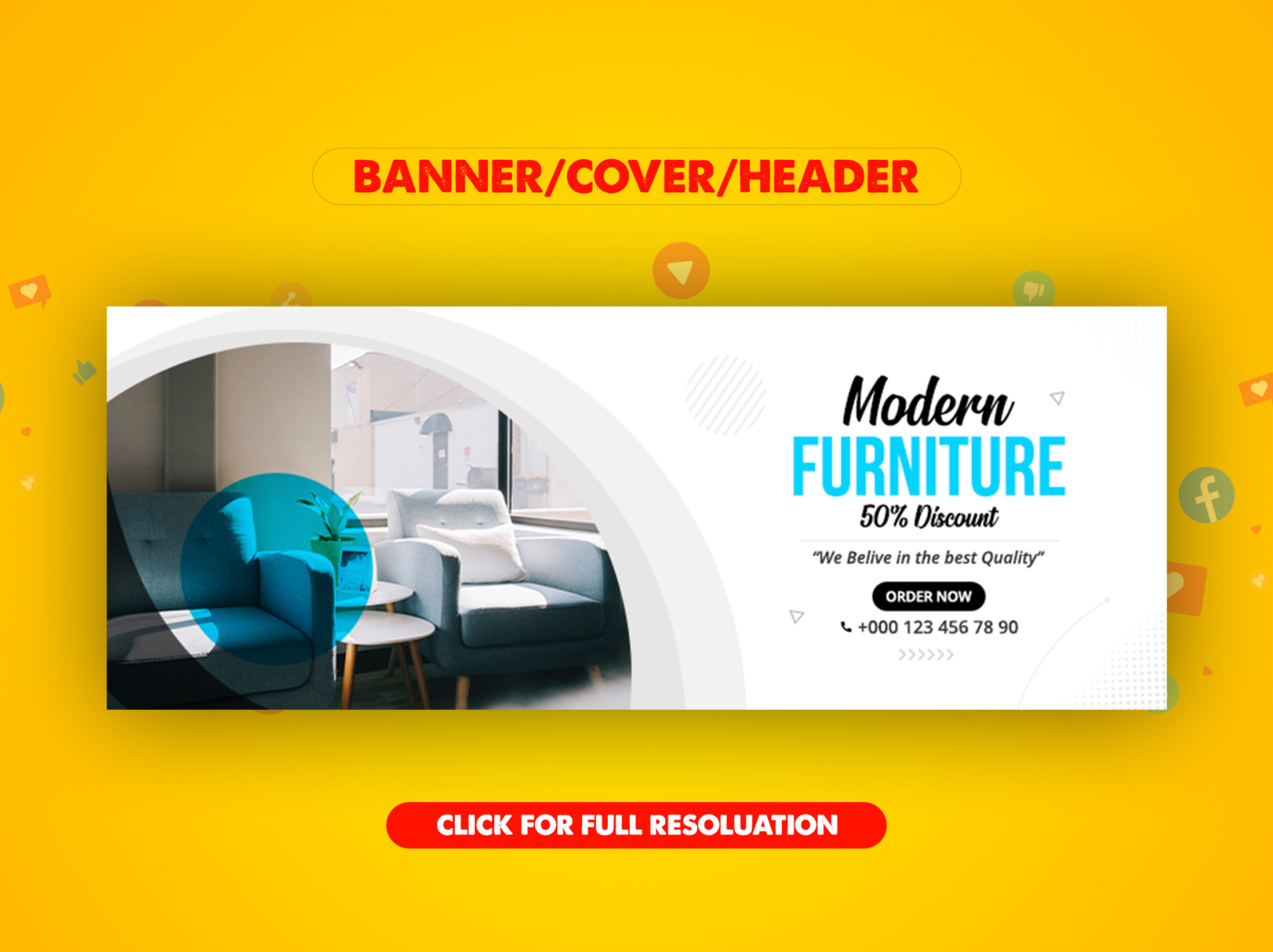 Furniture sale facebook cover web banner ads design by Design Craze on