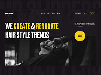 Barbershop — Website Concept barber barber shop barbering barbershop beard hair haircut hairstyle mens fashion ui web website