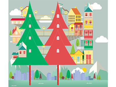 Treehouse Of Dreams art design digital graphic illustration imagination treehouse