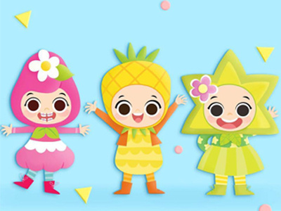 Totally Fruity character fruits girls illustration