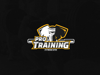 Pro Training Logo crossfit elephant fitness gym logo training