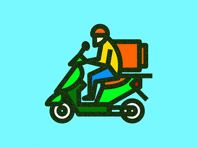 Scooter Boy brand geometric geometric design icon ifood illustration line logotype motorcycle scooter thicklines transport uber vector