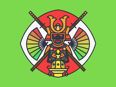Samurai Warrior badge design geometric graphic design icon illustration japan lines samurai samurai warrior texture thick lines
