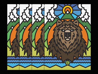 Ursus Arctos animal bear design geometric icon illustration lines nature texture thick lines urso ursus