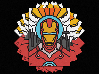 Iron Man design geometric icon illustration iron iron man ironman lines marcel texture thick lines vector