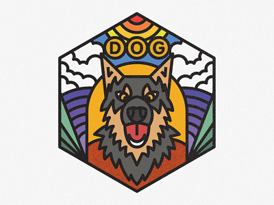 Dobermann animal badge design dobermann dog dog illustration doggy geometric icon illustration lines nature pet texture thick lines