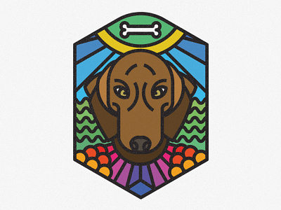 Sausage animal badge design dog dog illustration dogs icon illustration lines nature texture thick lines