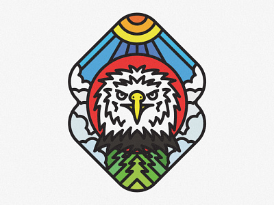 Eagle animal badge bird design eagle eagle logo icon illustration lines nature texture thick lines