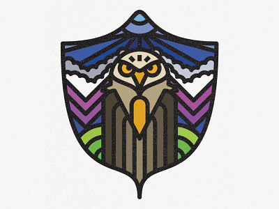 Owl animal badge design geometric icon illustration lines owl owl illustration texture thick lines