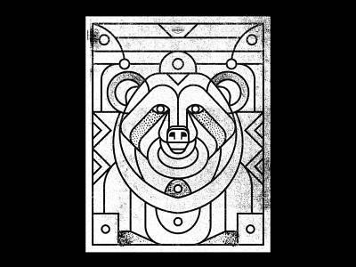 Bear animal badge design geometric icon illustration lines nature poster texture thick lines