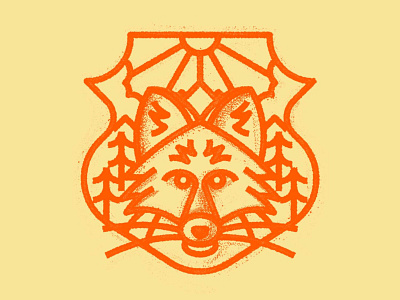 Fox animal badge design fox fox logo geometric icon illustration lines nature texture thick lines