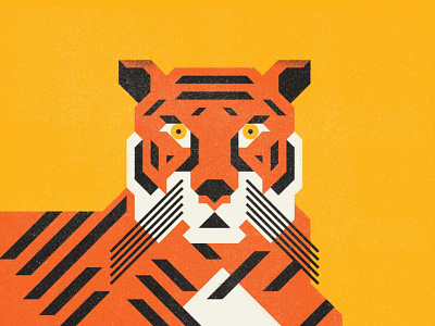 Geometric Tiger animal badge design ecosystem feline geometric icon illustration lines nature texture thick lines tiger tigers