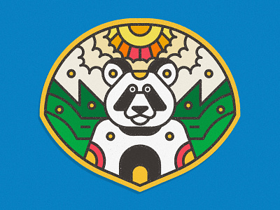 Panda Bear animal badge bear bear illustration design digital art digital illustration geometric icon illustration lines nature panda panda bear process design sketches texture thick lines vector vector illustration