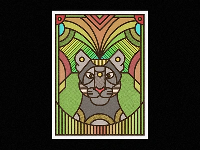 Cougar art art print artist artwork cougar digital art digital illustration homedecor illustration art poster poster a day poster challenge poster design print prints screen print society6 vector art wallet