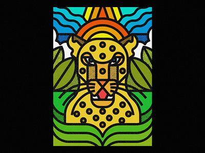 Leopard animal animal illustration artwork design digital art digital illustration ecosystem geometric illustration leopard leopards nature poster society6 texture thick lines vector art
