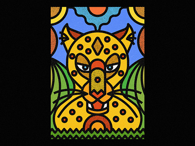 Leopardus animal animal illustration artwork design digital art digital illustration ecosystem geometric illustration leopard leopards nature poster society6 texture thick lines vector art