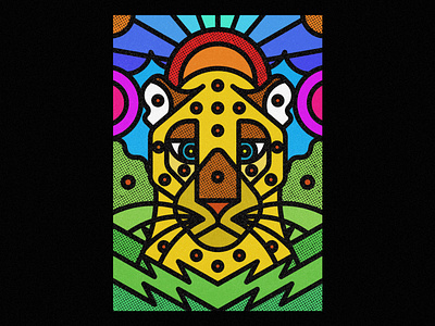 African Leopard animal animal illustration artwork design digital art digital illustration ecosystem geometric illustration leopard leopards nature poster society6 texture thick lines vector art