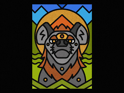 Hiena animal animal illustration artwork design digital art digital illustration ecosystem geometric hyena hyenas illustration nature poster society6 texture thick lines vector art