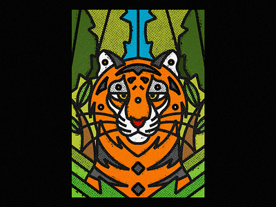 Siberian TIger animal animal illustration artwork design digital art digital illustration ecosystem geometric illustration nature poster siberian tiger society6 texture thick lines tiger tigers tigre vector art vector illustration