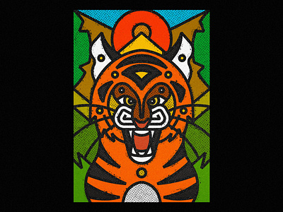 Sumatrian Tiger animal animal illustration artwork design digital art digital illustration ecosystem geometric illustration nature poster society6 sumatrian tiger texture thick lines tiger tiger logo tigers vector art