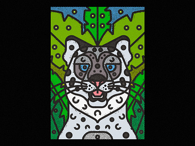 Panthera Uncia animal animal illustration artwork design digital art digital illustration ecosystem geometric illustration nature poster society6 texture thick lines vector art